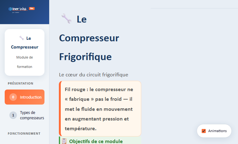 Aperçu — Module Compresseur Frigorifique — Inerweb Édu