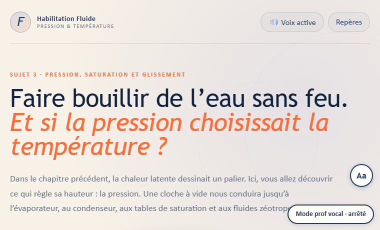 Aperçu — La pression choisit la température