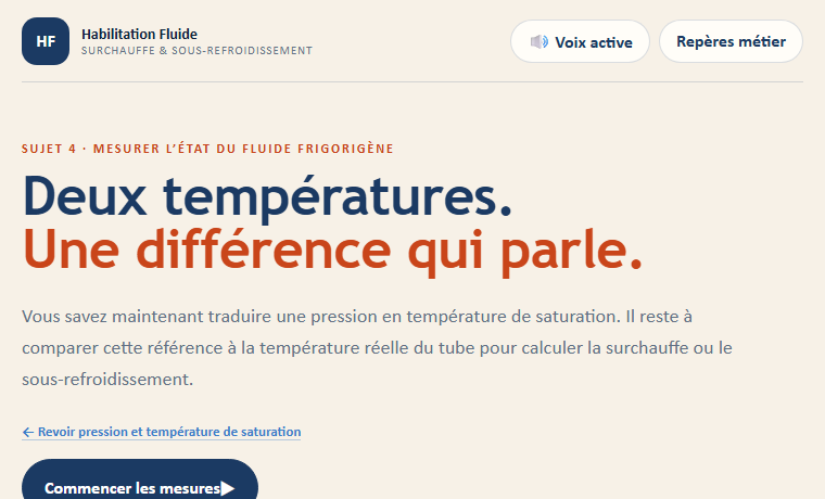 Aperçu — Surchauffe et sous-refroidissement